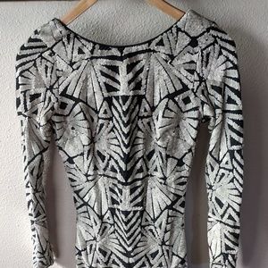 Dress the population White sequin dress